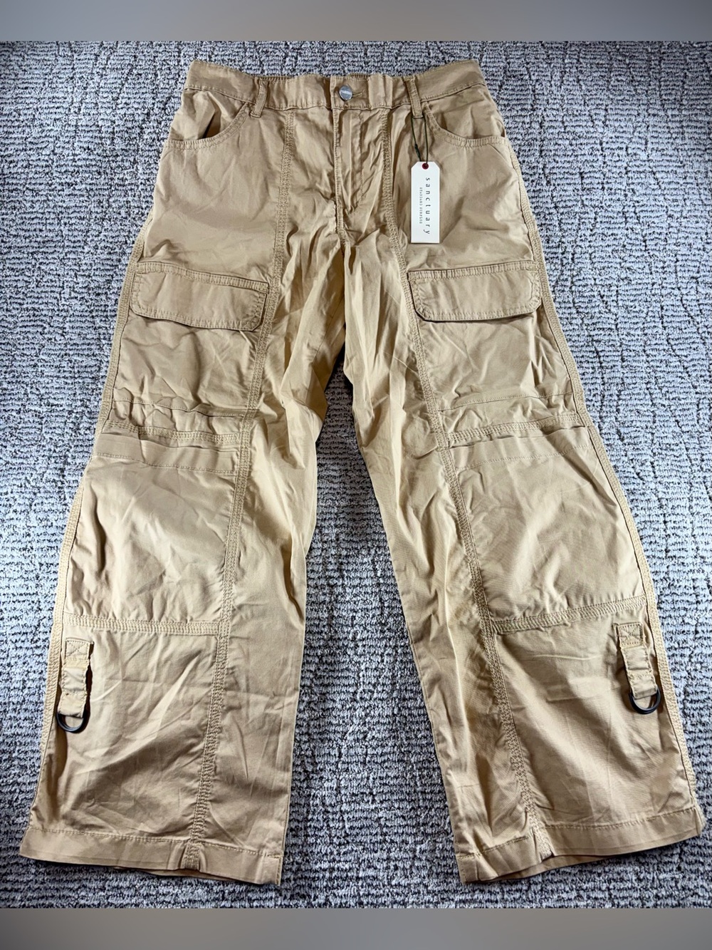 NWT Sanctuary Standard Surplus Women’s Size 27 Tan Wide-Leg Parachute Cargo Pant